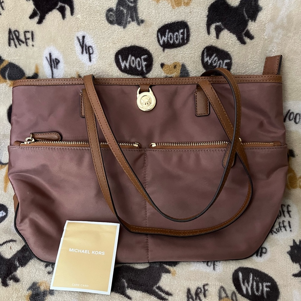 Michael Kors Kempton Nylon Brown Tote Handbag